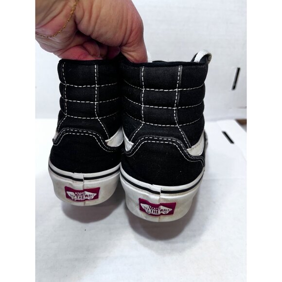 Vans Sk8-Hi Black & White Canvas Sneakers womens Size 8 High-Top Skateboarding S - Picture 5 of 8